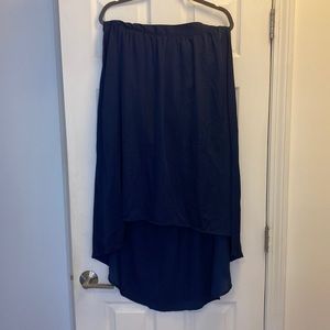 Satin silky high to low maxi skirt